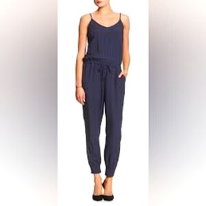 Banana Republic Navy Blue Drapey Jumpsuit, Size 2